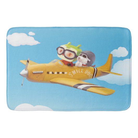 Vliegavontuur met hond badmat (Voorkant)