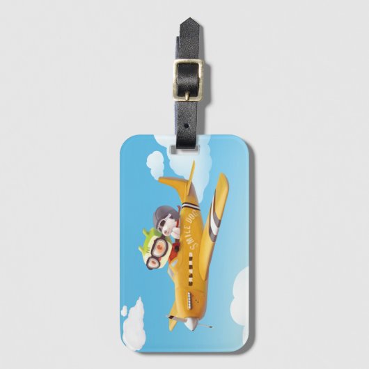 Vliegavontuur met hond bagagelabel (Voorkant (verticaal))