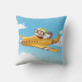 Vliegavontuur met hond kussen (Achterkant)