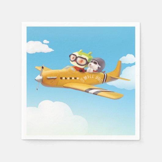 Vliegavontuur met hond servet (Voorkant)