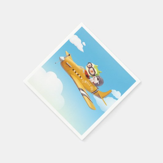 Vliegavontuur met hond servet (Hoek)