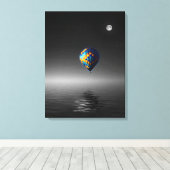Vliegballon selectieve minimalistische fotografie canvas afdruk (Insitu (Houten vloer))