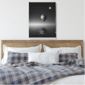 Vliegballon selectieve minimalistische fotografie canvas afdruk (Insitu (Slaapkamer))