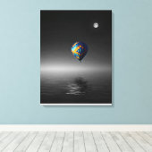 Vliegballon selectieve minimalistische fotografie canvas afdruk (Insitu (Houten vloer))