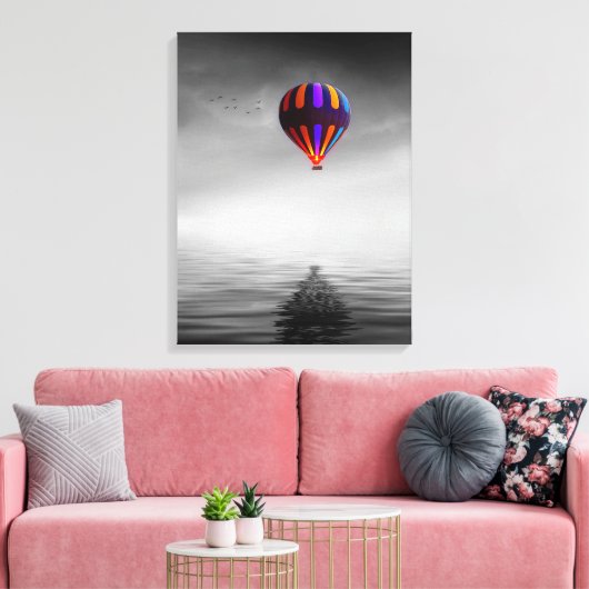 Vliegballon selectieve minimalistische fotografie canvas afdruk (Insitu (Woonkamer))