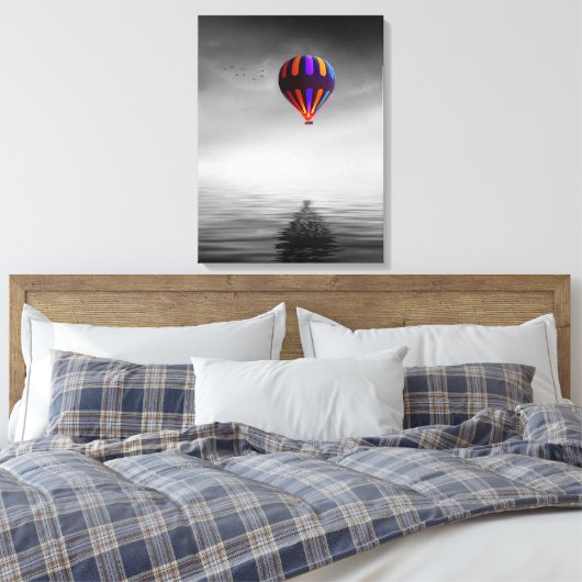 Vliegballon selectieve minimalistische fotografie canvas afdruk (Insitu (Slaapkamer))