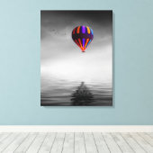 Vliegballon selectieve minimalistische fotografie canvas afdruk (Insitu (Houten vloer))