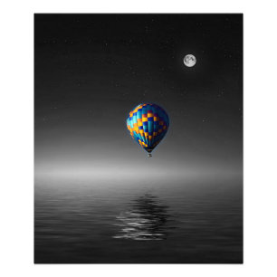 Vliegballon selectieve minimalistische fotografie foto afdruk