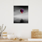Vliegballon selectieve minimalistische fotografie poster (Keuken)