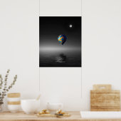 Vliegballon selectieve minimalistische fotografie poster (Keuken)