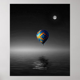 Vliegballon selectieve minimalistische fotografie poster