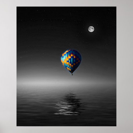 Vliegballon selectieve minimalistische fotografie poster (Voorkant)