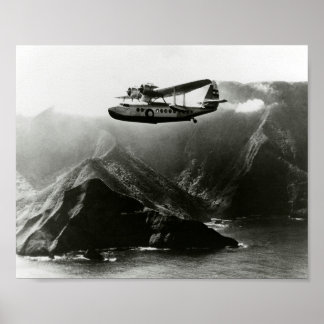 Vliegboot Passagier Vliegtuig boven Hawaï Poster