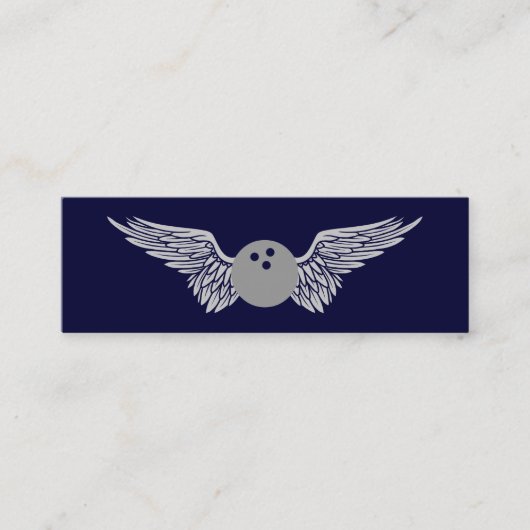 vliegbowlingbal mini visitekaartje (Voorkant)