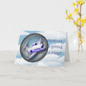 Vliegbrevet. Je vleugels krijgen. gelukwens Kaart (Gele Bloem)