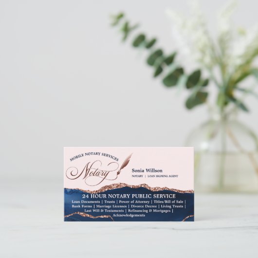 Vliegbrochure voor mobiele notaris- en leningsagen visitekaartje (Staand voorkant)