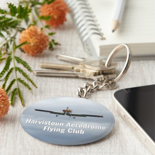 Vliegclub Keyring met licht Vliegtuig. Sleutelhanger (Zijkant)