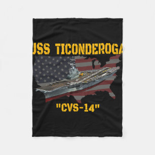 Vliegdekschip Uss Ticonderoga Cvs-14 veteranen D Fleece Deken