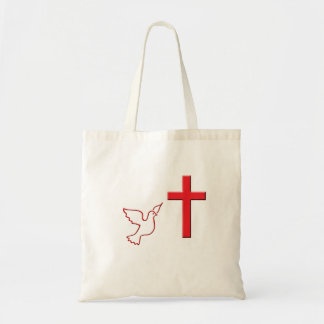 vliegduif en kruis tote bag