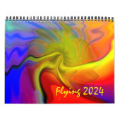 Vliegen 2024 Trippy Abstracte kunstkalender Kalender (Hoes)