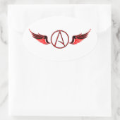 vliegen "A" Ovale Sticker (Tas)