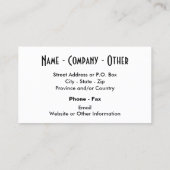 Vliegen aanpassen visitekaartje (Achterkant)