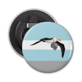 Vliegen Albatros met menselijke schedel Button Flesopener (Voorkant)