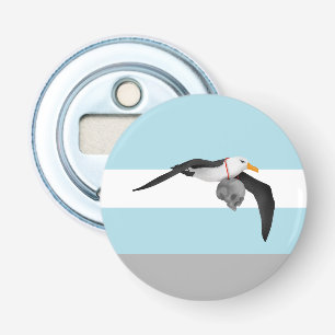 Vliegen Albatros met menselijke schedel Button Flesopener