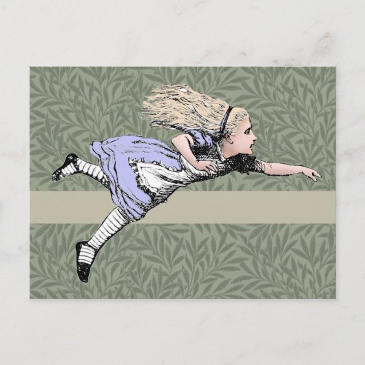 Vliegen Alice in Wonderland kijken glas Briefkaart (Voorkant)