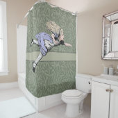 Vliegen Alice in Wonderland kijken glas Douchegordijn (In situ)