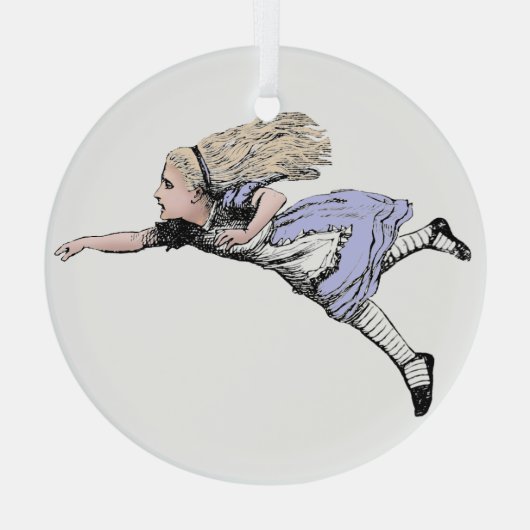 Vliegen Alice in Wonderland kijken glas Glas Ornament (Achterkant)