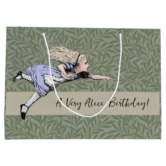 Vliegen Alice in Wonderland kijken glas Groot Cadeauzakje (Achterkant)