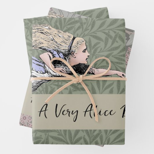 Vliegen Alice in Wonderland kijken glas Inpakpapier Vel (In situ)