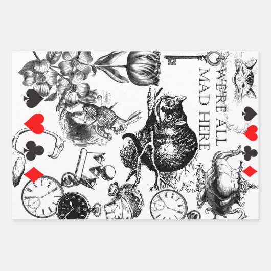 Vliegen Alice in Wonderland kijken glas Inpakpapier Vel (Voorkant 3)