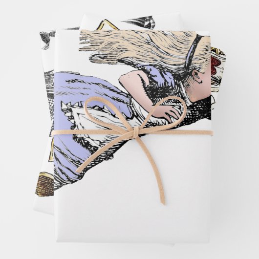 Vliegen Alice in Wonderland kijken glas Inpakpapier Vel (In situ)