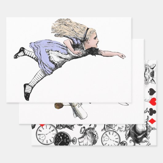 Vliegen Alice in Wonderland kijken glas Inpakpapier Vel (Set)