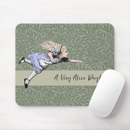 Vliegen Alice in Wonderland kijken glas Muismat (Met muis)