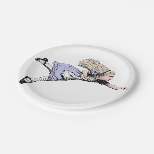 Vliegen Alice in Wonderland kijken glas Papieren Bordje (Gekanteld)