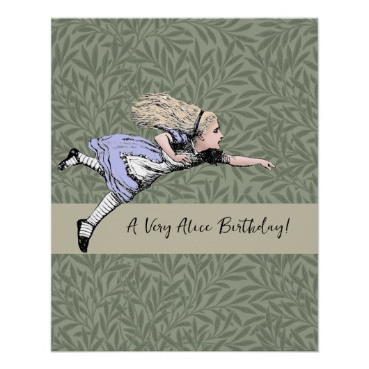 Vliegen Alice in Wonderland kijken glas Perfect Poster (Voorkant)
