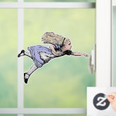 Vliegen Alice in Wonderland kijken glas Raamsticker (Huis)