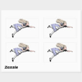 Vliegen Alice in Wonderland kijken glas Rechthoekige Sticker (Vel)
