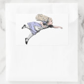 Vliegen Alice in Wonderland kijken glas Rechthoekige Sticker (Tas)