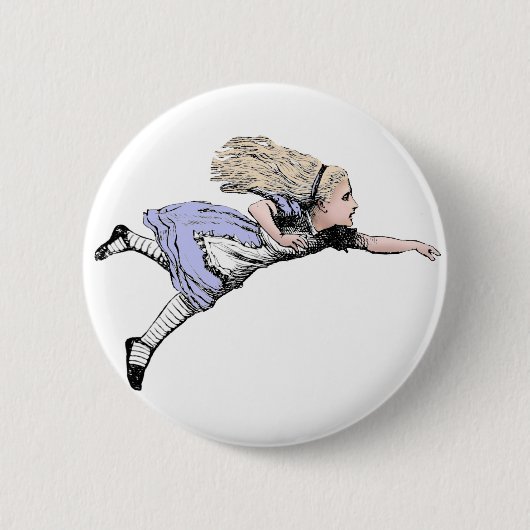 Vliegen Alice in Wonderland kijken glas Ronde Button 5,7 Cm (Voorkant)