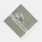 Vliegen Alice in Wonderland kijken glas Servet (Hoek)