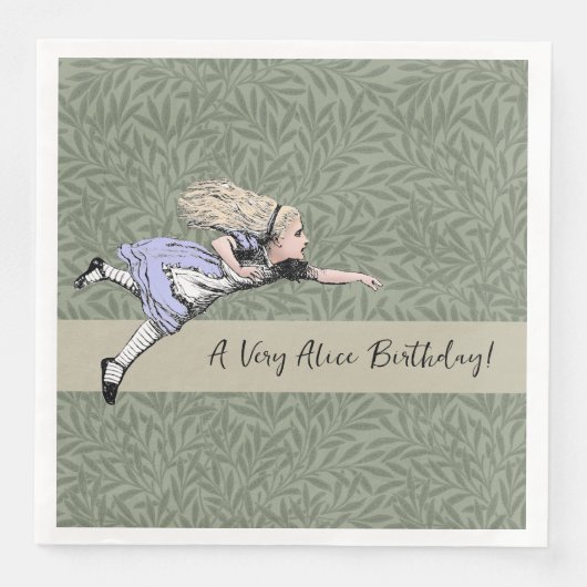 Vliegen Alice in Wonderland kijken glas Servet (Voorkant)