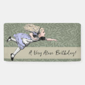 Vliegen Alice in Wonderland kijken glas Spandoek (Horizontaal)