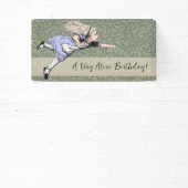 Vliegen Alice in Wonderland kijken glas Spandoek (Insitu)