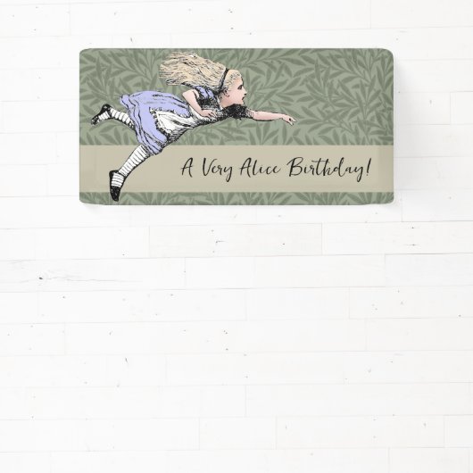 Vliegen Alice in Wonderland kijken glas Spandoek (Insitu)