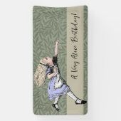 Vliegen Alice in Wonderland kijken glas Spandoek (Verticaal)