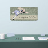 Vliegen Alice in Wonderland kijken glas Spandoek (Beurs)